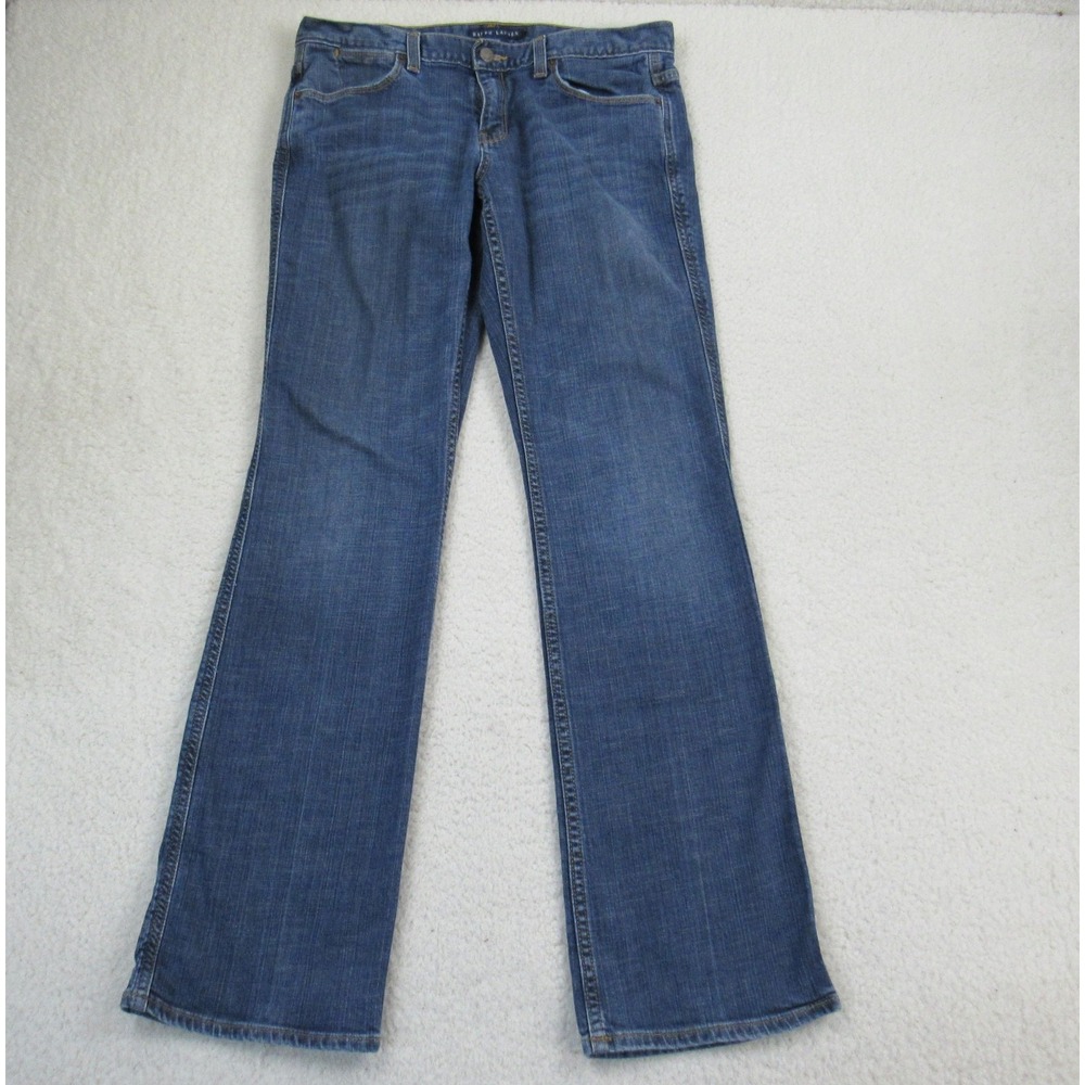 Ralph Lauren Jeans Womens 31 Blue Bootcut Stretch‎ Dungarees Embroidered Pockets
